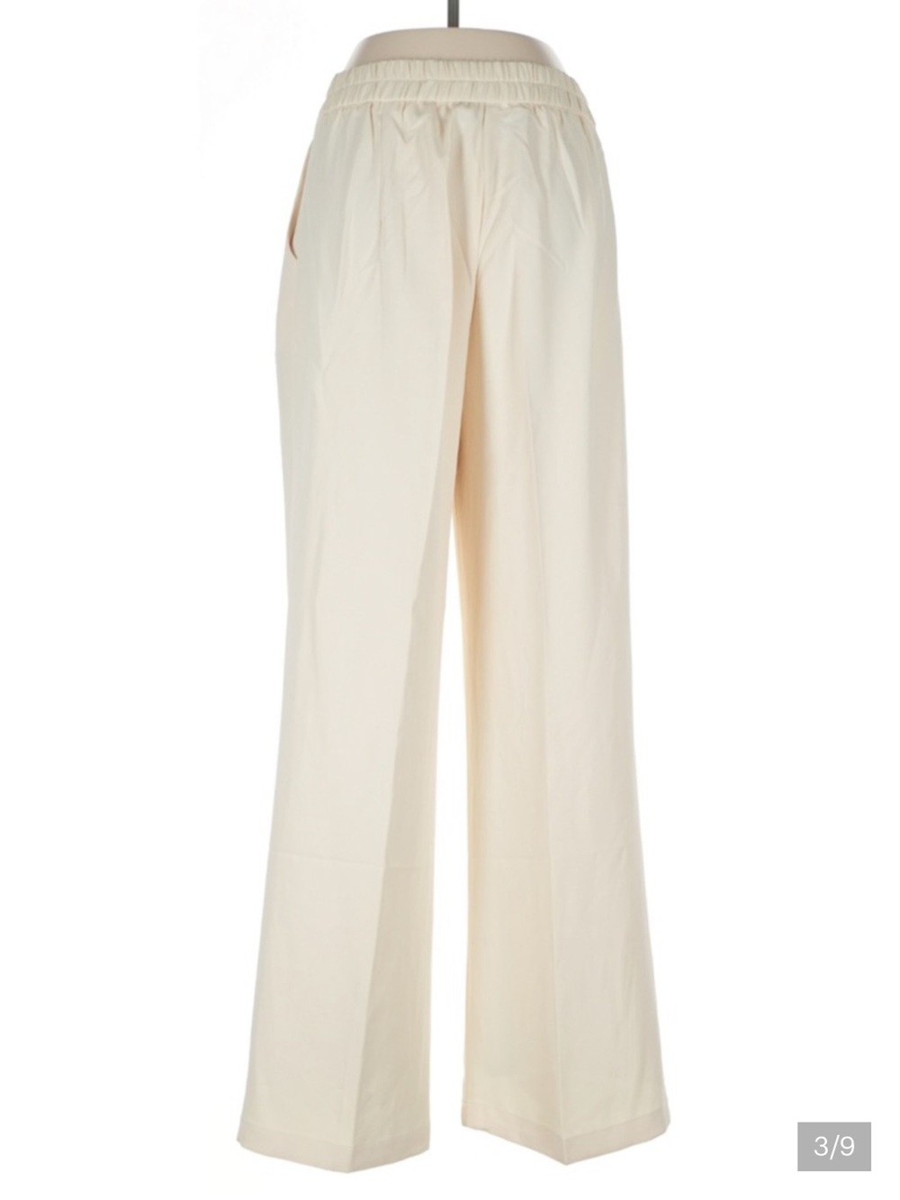 White High Rise Wide Leg Trousers Pleated Pull- On Pants